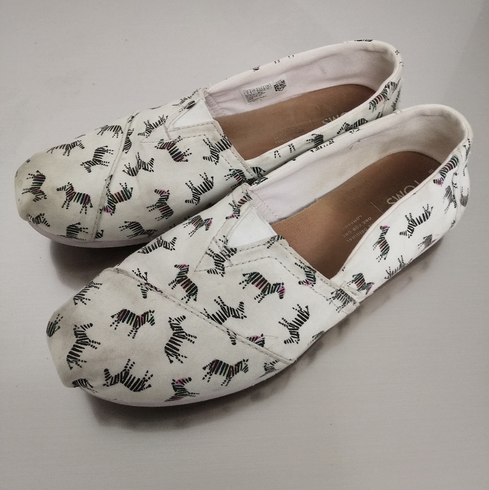 TOMS Rainbow Zebra Purple Shoes